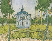 Vincent Van Gogh Auvers Town Hall on 14 july 1890 France oil painting artist